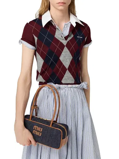 Miu Miu Women's Beau Denim Top Handle Bag - Blue | Thumbnail 2