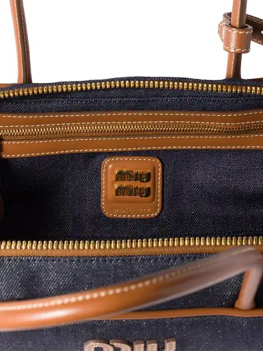 Miu Miu Women's Beau Denim Top Handle Bag - Blue | Thumbnail 7