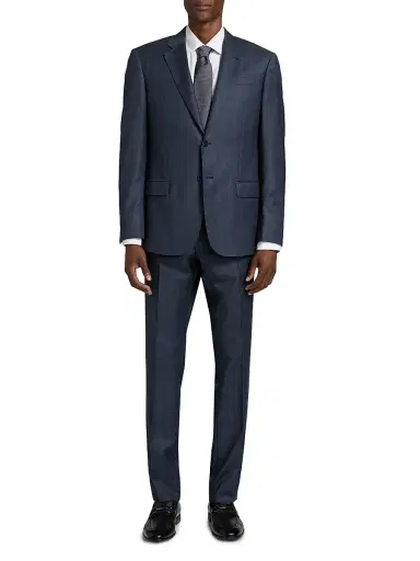 Emporio Armani Men's Plaid Wool Single-Breasted Suit - Grey - Size 44 | Thumbnail 3 Emporio Armani Men's Plaid Wool Single-Breasted Suit - Grey - Size 44 | Thumbnail 3