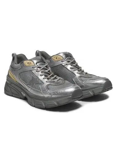 Golden Goose Men's Lightstar Net & Leather Low-Top Sneakers - Silver Gold - Size 13 | Thumbnail 2 Golden Goose Men's Lightstar Net & Leather Low-Top Sneakers - Silver Gold - Size 13 | Thumbnail 2