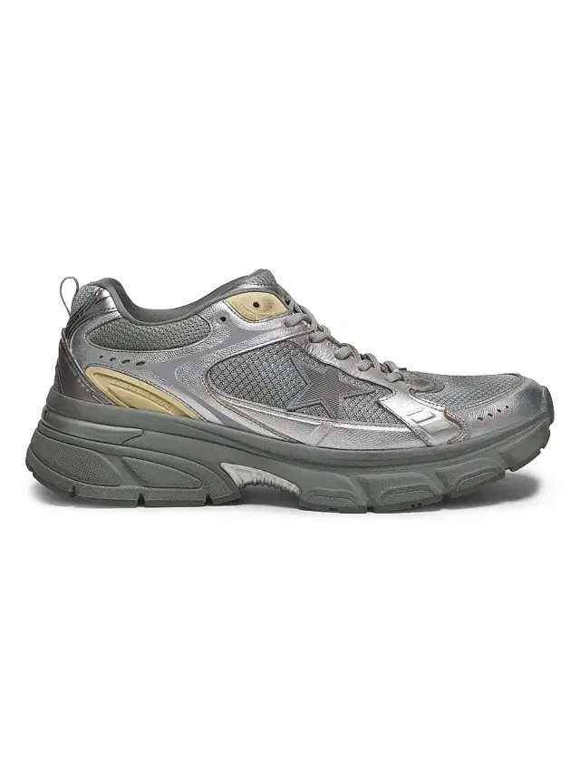 Men's Lightstar Net & Leather Low-Top Sneakers - Silver Gold