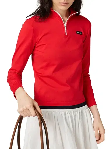 Miu Miu Women's Technical Yarn Sweater - Red - Size 4 | Thumbnail 2 Miu Miu Women's Technical Yarn Sweater - Red - Size 4 | Thumbnail 2