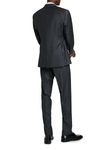 Emporio Armani Men's Micro Check Wool Single-Breasted Suit - Grey Blue | Thumbnail 5 Emporio Armani Men's Micro Check Wool Single-Breasted Suit - Grey Blue | Thumbnail 5