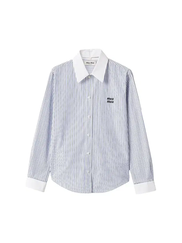 Miu Miu Women's Striped Poplin Shirt - White