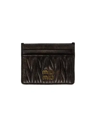 Miu Miu Women's Matelassé Nappa Leather Card Holder - Brown | Thumbnail 1