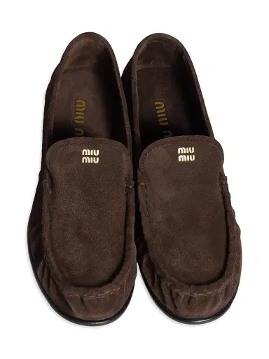 Miu Miu Women's Suede Loafers - Dark Brown - Size 10 | Thumbnail 2