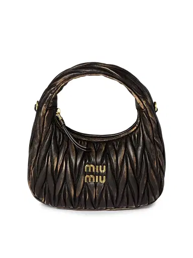 Miu Miu Women's Wander Matelassé Nappa Leather Top Handle Bag | Thumbnail 1 Miu Miu Women's Wander Matelassé Nappa Leather Top Handle Bag | Thumbnail 1