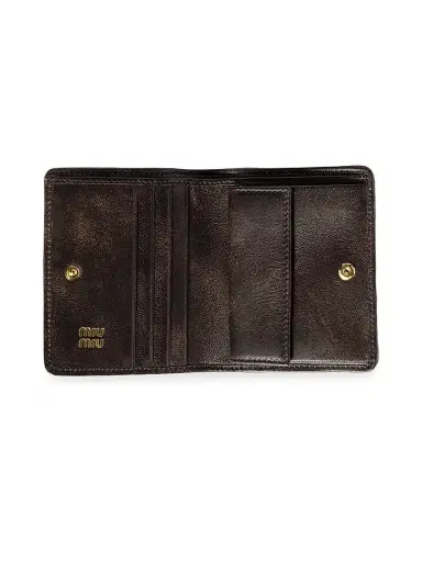 Miu Miu Women's Matelassé Nappa Leather Wallet - Brown | Thumbnail 2 Miu Miu Women's Matelassé Nappa Leather Wallet - Brown | Thumbnail 2