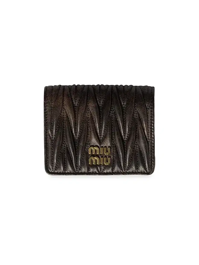 Women's  Matelassé Nappa Leather Wallet - Brown