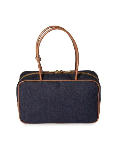 Miu Miu Women's Beau Denim Top Handle Bag - Blue | Thumbnail 6 Miu Miu Women's Beau Denim Top Handle Bag - Blue | Thumbnail 6