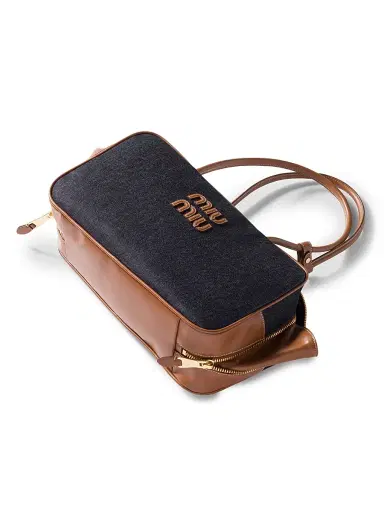 Miu Miu Women's Beau Denim Top Handle Bag - Blue | Thumbnail 7 Miu Miu Women's Beau Denim Top Handle Bag - Blue | Thumbnail 7