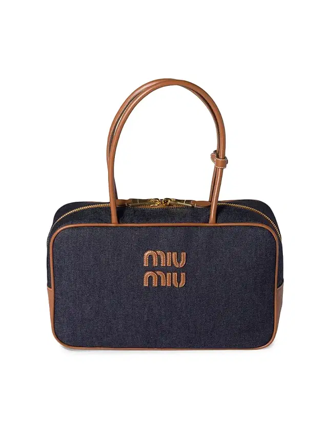 Miu Miu Women's Beau Denim Top Handle Bag - Blue