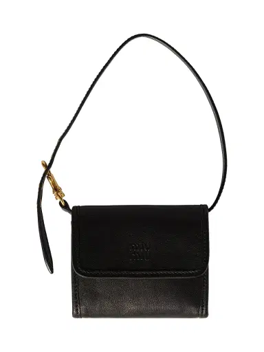 Miu Miu Women's Nappa Leather Wallet with Shoulder Strap | Thumbnail 1 Miu Miu Women's Nappa Leather Wallet with Shoulder Strap | Thumbnail 1