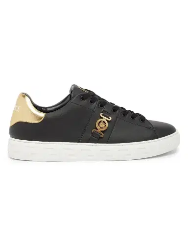 Versace Men's Medusa Nylon Low-Top Sneakers - Black Gold - Size 6 | Thumbnail 1
