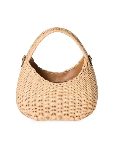 Miu Miu Women's Wander Wicker Top Handle Bag - Beige Khaki | Thumbnail 3