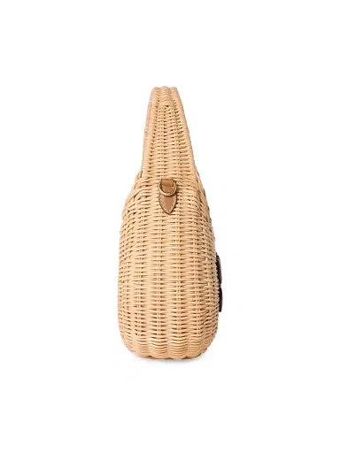 Miu Miu Women's Wander Wicker Top Handle Bag - Beige Khaki | Thumbnail 5