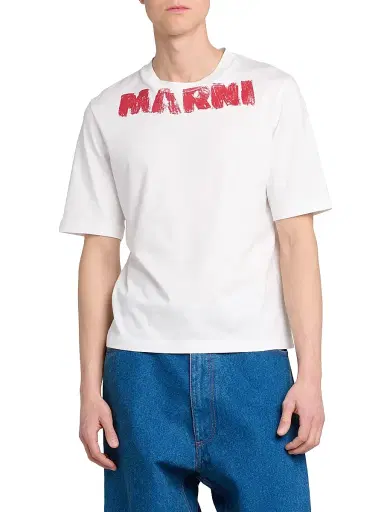 Marni Men's Logo Graphic Crewneck T-Shirt - Lily White - Size 50 | Thumbnail 3 Marni Men's Logo Graphic Crewneck T-Shirt - Lily White - Size 50 | Thumbnail 3