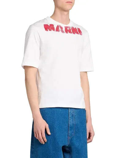 Marni Men's Logo Graphic Crewneck T-Shirt - Lily White - Size 50 | Thumbnail 4 Marni Men's Logo Graphic Crewneck T-Shirt - Lily White - Size 50 | Thumbnail 4