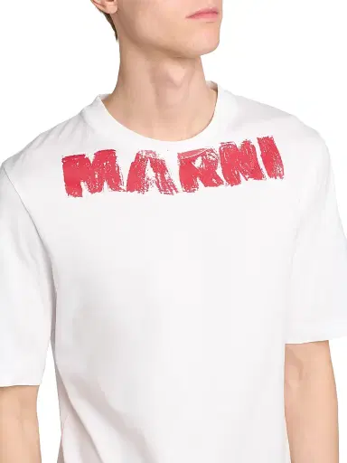 Marni Men's Logo Graphic Crewneck T-Shirt - Lily White - Size 50 | Thumbnail 6 Marni Men's Logo Graphic Crewneck T-Shirt - Lily White - Size 50 | Thumbnail 6