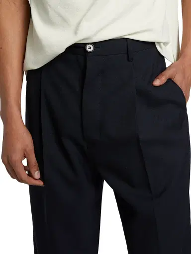 Marni Men's Pleated Tropical Wool Pants - Blue Black - Size 40 | Thumbnail 6 Marni Men's Pleated Tropical Wool Pants - Blue Black - Size 40 | Thumbnail 6