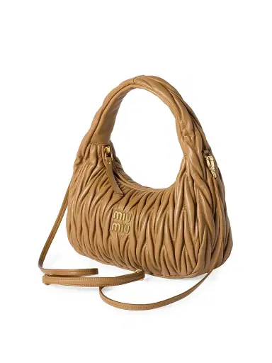 Miu Miu Women's Wander Matelassé Nappa Leather Top Handle Bag - Brown | Thumbnail 4 Miu Miu Women's Wander Matelassé Nappa Leather Top Handle Bag - Brown | Thumbnail 4