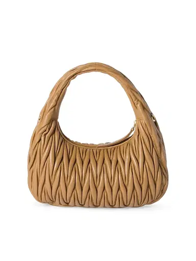 Miu Miu Women's Wander Matelassé Nappa Leather Top Handle Bag - Brown | Thumbnail 5 Miu Miu Women's Wander Matelassé Nappa Leather Top Handle Bag - Brown | Thumbnail 5