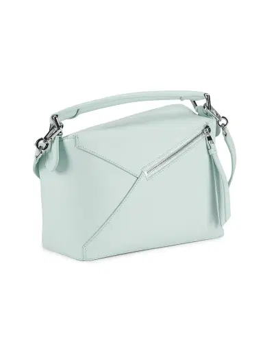 LOEWE Women's Puzzle Edge Leather Shoulder Bag - Light Grey | Thumbnail 3 LOEWE Women's Puzzle Edge Leather Shoulder Bag - Light Grey | Thumbnail 3