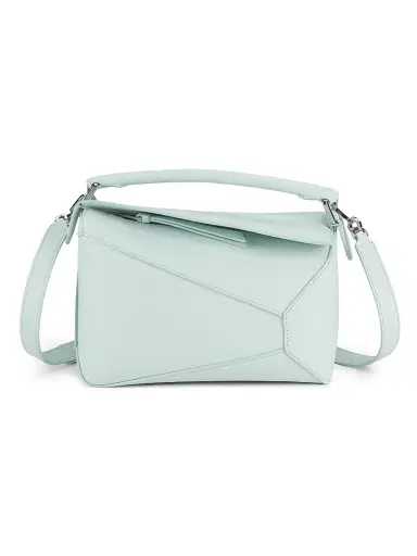 LOEWE Women's Puzzle Edge Leather Shoulder Bag - Light Grey | Thumbnail 1 LOEWE Women's Puzzle Edge Leather Shoulder Bag - Light Grey | Thumbnail 1