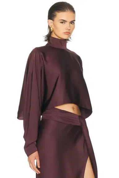 Lapointe Lightweight Satin Caftan Top | Thumbnail 2