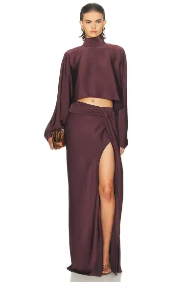 Lapointe Lightweight Satin Caftan Top | Thumbnail 4