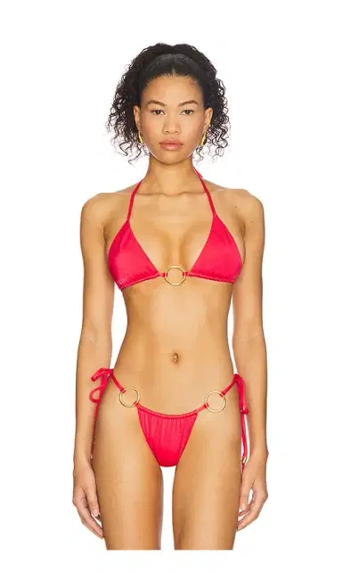 CIN CIN Isle Hoop Halter Bikini Top | Thumbnail 1