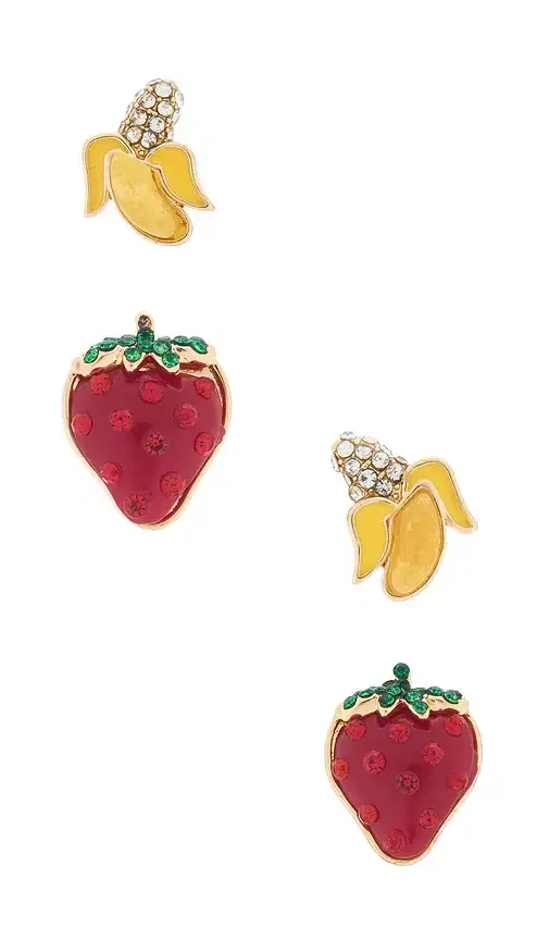 BaubleBar Strawberries & Bananas Earrings Set