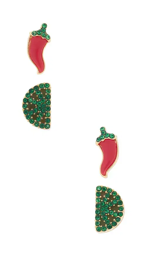 BaubleBar Chili Lime Earrings Set