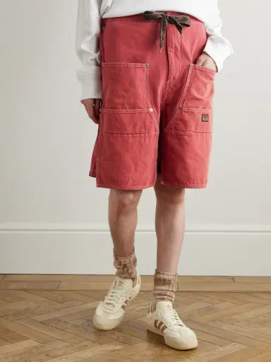 KAPITAL Easy Straight-Leg Cotton-Twill Drawstring Shorts - Men | Thumbnail 3 KAPITAL Easy Straight-Leg Cotton-Twill Drawstring Shorts - Men | Thumbnail 3