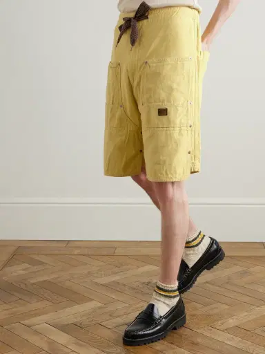 KAPITAL Easy Straight-Leg Cotton-Twill Drawstring Shorts - Men | Thumbnail 3