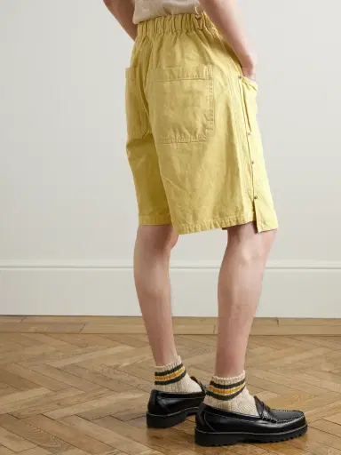 KAPITAL Easy Straight-Leg Cotton-Twill Drawstring Shorts - Men | Thumbnail 4