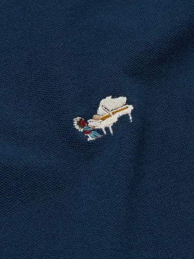 KAPITAL Box Striped Embroidered Cotton-Piqué Polo Shirt - Men | Thumbnail 4