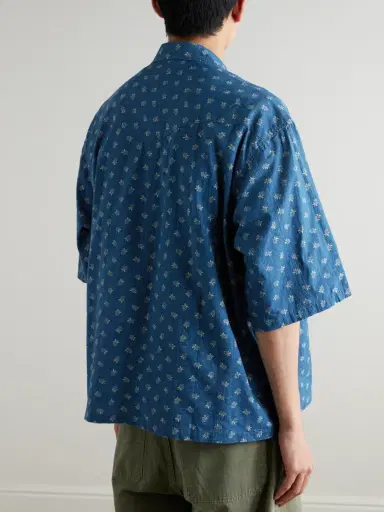 KAPITAL Camp-Collar Cotton-Dobby Shirt - Men | Thumbnail 4 KAPITAL Camp-Collar Cotton-Dobby Shirt - Men | Thumbnail 4