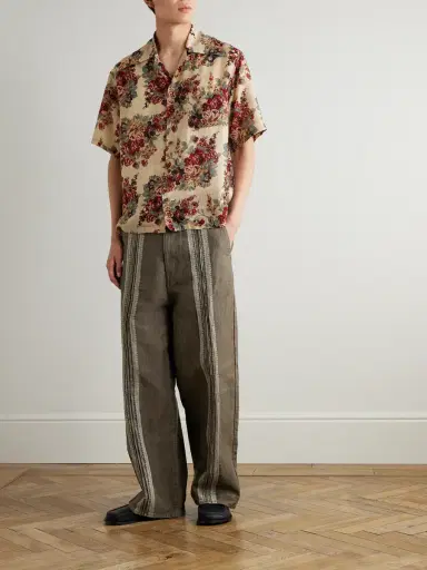 KAPITAL Wide-Leg Studded Jacquard Jeans - Men | Thumbnail 2 KAPITAL Wide-Leg Studded Jacquard Jeans - Men | Thumbnail 2