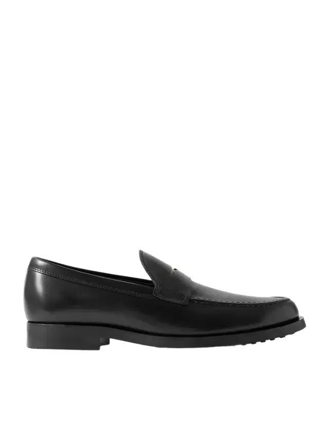 Glossed-Leather Penny Loafers - Men