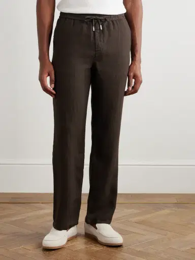 MR P. Edward Straight-Leg Garment-Dyed Linen Drawstring Trousers - Men | Thumbnail 3