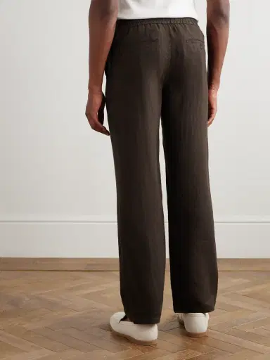 MR P. Edward Straight-Leg Garment-Dyed Linen Drawstring Trousers - Men | Thumbnail 4