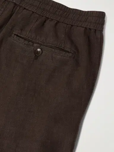 MR P. Edward Straight-Leg Garment-Dyed Linen Drawstring Trousers - Men | Thumbnail 5