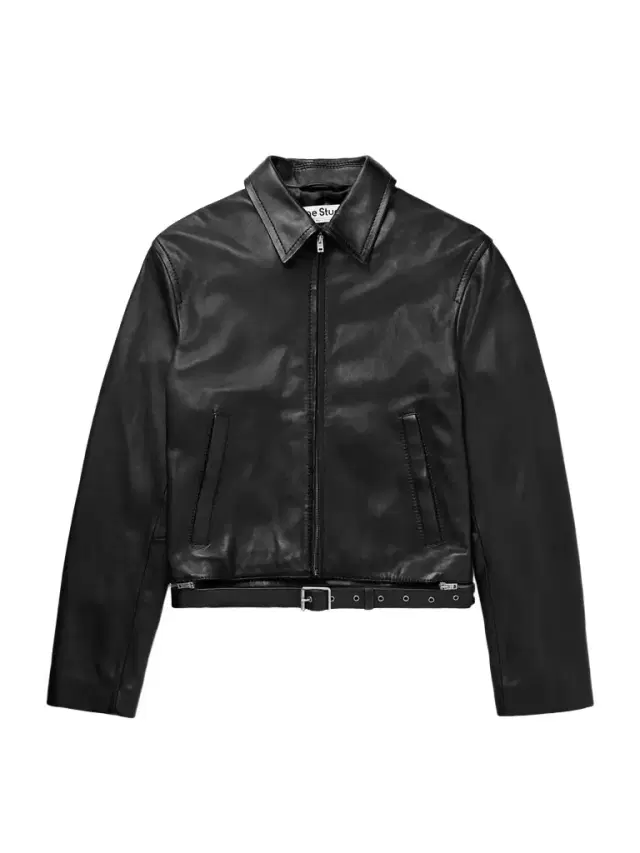 Lascari Slim-Fit Belted Leather Jacket - Men