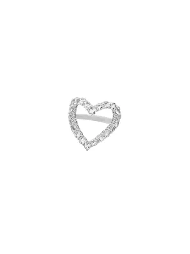 Wish Fine Jewelry 1.80ct White Topaz 18K White Gold Open Heart Ring | Thumbnail 1 Wish Fine Jewelry 1.80ct White Topaz 18K White Gold Open Heart Ring | Thumbnail 1