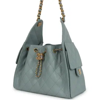 Chanel Chanel Small 25 Hobo Bag Green Caviar Antique Gold Hardware | Thumbnail 3 Chanel Chanel Small 25 Hobo Bag Green Caviar Antique Gold Hardware | Thumbnail 3