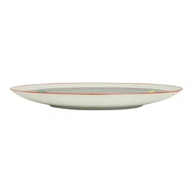HERMÈS Hermes "Tressages Equestres" Orange, White and Blue Porcelain Dessert Plate Set of 2 | Thumbnail 3