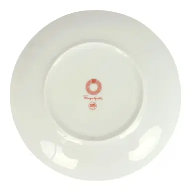HERMÈS Hermes "Tressages Equestres" Orange, White and Blue Porcelain Dessert Plate Set of 2 | Thumbnail 5