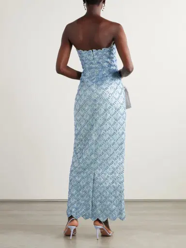 Clio Peppiatt Ariel Strapless Scalloped Embellished Satin Gown | Thumbnail 3 Clio Peppiatt Ariel Strapless Scalloped Embellished Satin Gown | Thumbnail 3