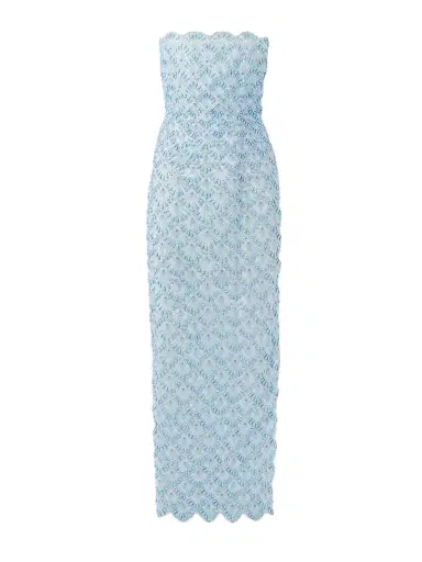 Clio Peppiatt Ariel Strapless Scalloped Embellished Satin Gown | Thumbnail 1 Clio Peppiatt Ariel Strapless Scalloped Embellished Satin Gown | Thumbnail 1